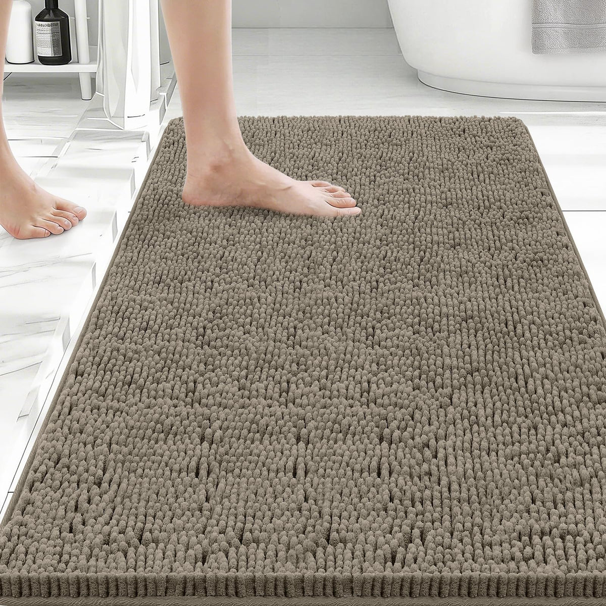 Bcoimo Small Bath Rug Mat,24x17 Extra Soft Chenille Lavender Bathroom Mats