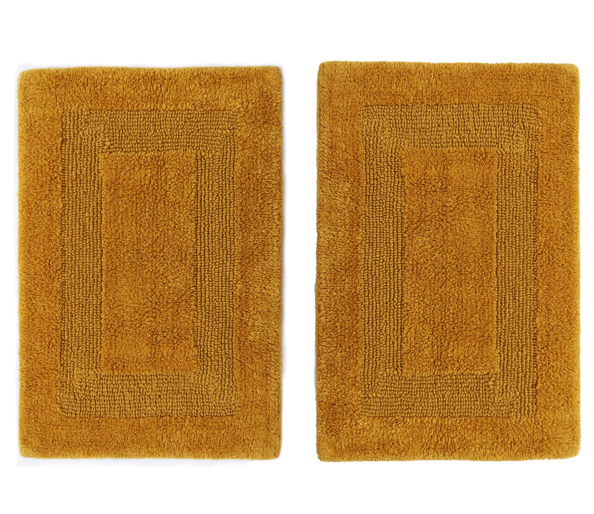 COTTON CRAFT 2 Pack Reversible Bath Mat Rug - Soft Plush -17x24- Azure Blue