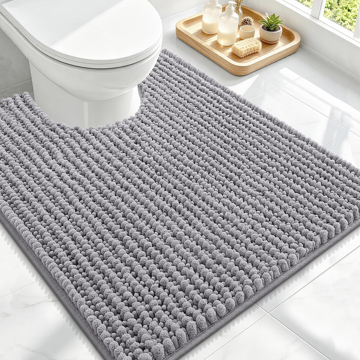 Smiry Thick Bathroom Rugs 30x20, Extra Soft Absorbent Chenille Bath Mat
