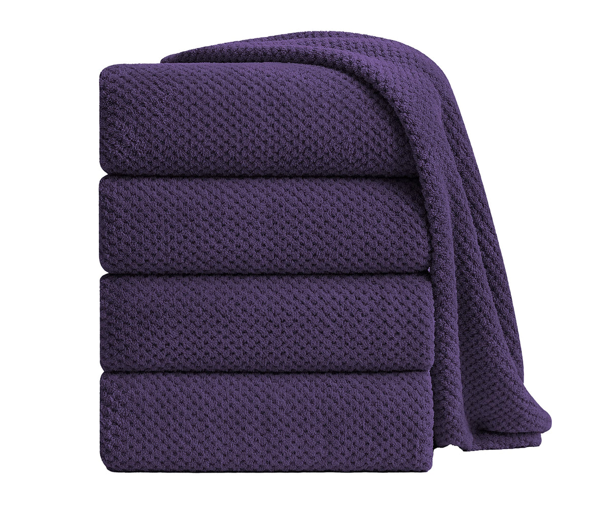 8-Piece Bath Towel Set, 2 Extra Large Bath Towel Sheets, 2 Hand Towels and 4 Washcloths - Highly Absorbent Quick Dry Polyester,Ultra Soft Towel Set for Bathroom, Waffle Weave Design, Pack of 8, Green