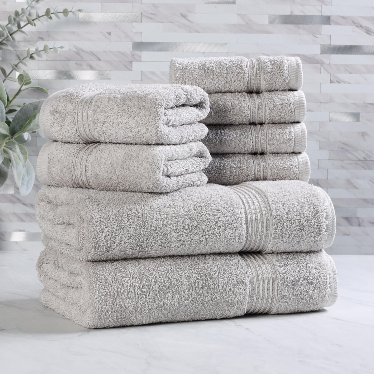 Superior Egyptian Cotton 6-Piece Towel Set, Bathroom Essentials, Towels For Bathroom, Apartment, Airbnb, Guest Bath, Face, Hand, Bath Towels, Washcloths, Absorbent, Fast Drying, Sage