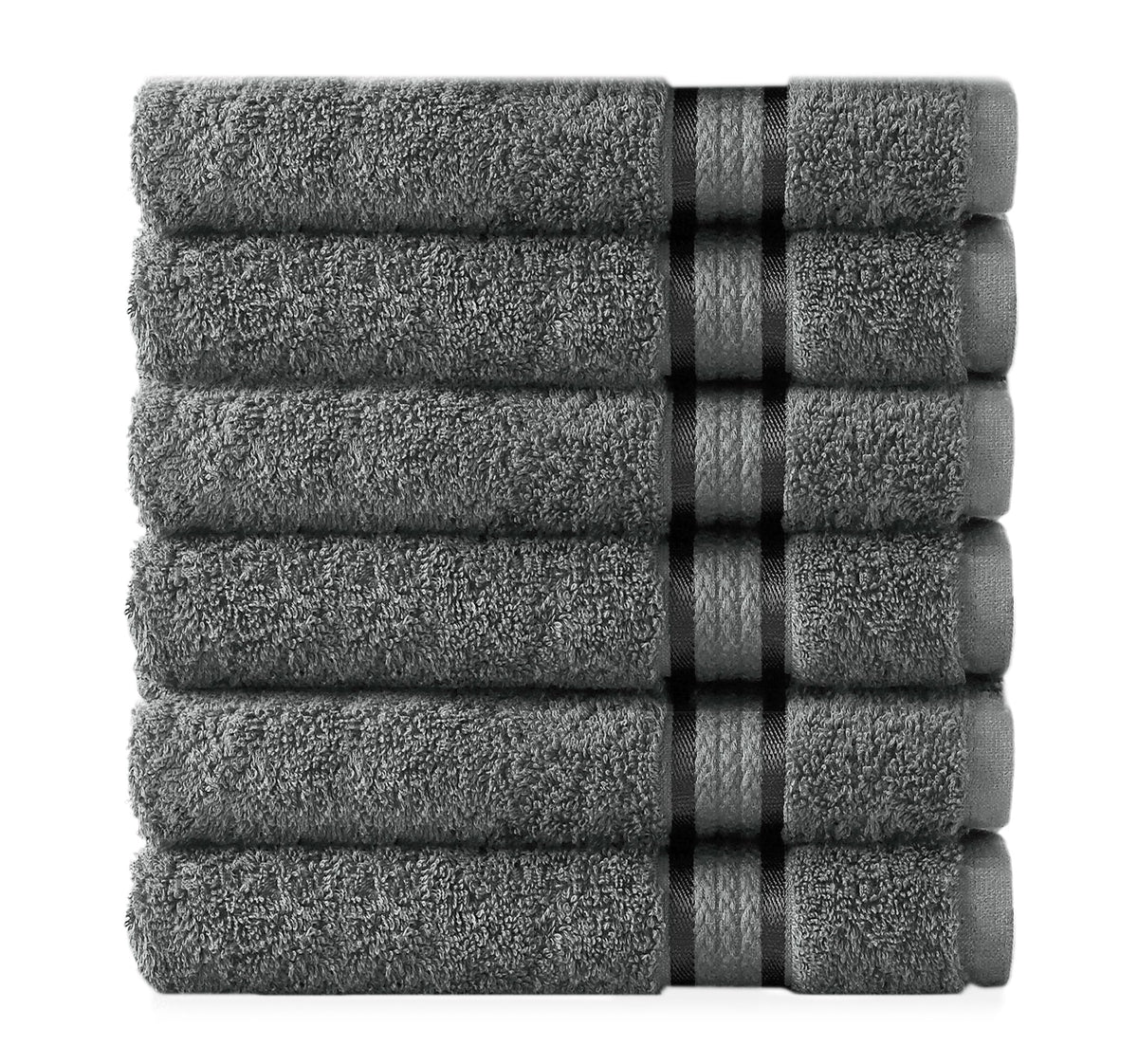 COTTON CRAFT Ultra Soft Hand Towels - 6 Pack 100% Ringspun Cotton Towel Set