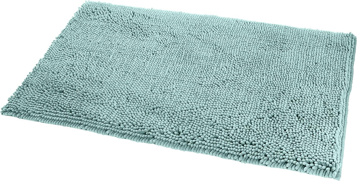 Amazon Basics Bathroom Rugs, Extra Soft Absorbent Shag Bath Rugs, Non-Slip Backing, Quick Drying, Machine Washable, Plush Comfort for Bathroom Floor, Tub and Shower, 21" x 34", Seafoam Green