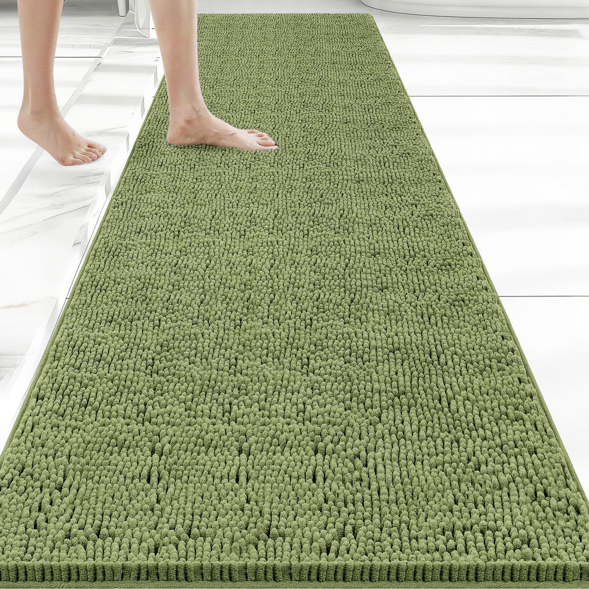 Bcoimo Small Bath Rug Mat,24x17 Extra Soft Chenille Lavender Bathroom Mats