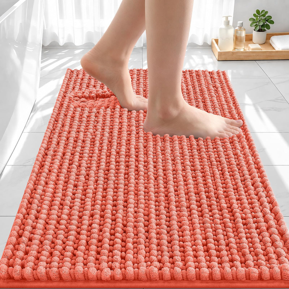 Smiry Thick Bathroom Rugs 30x20, Extra Soft Absorbent Chenille Bath Mat