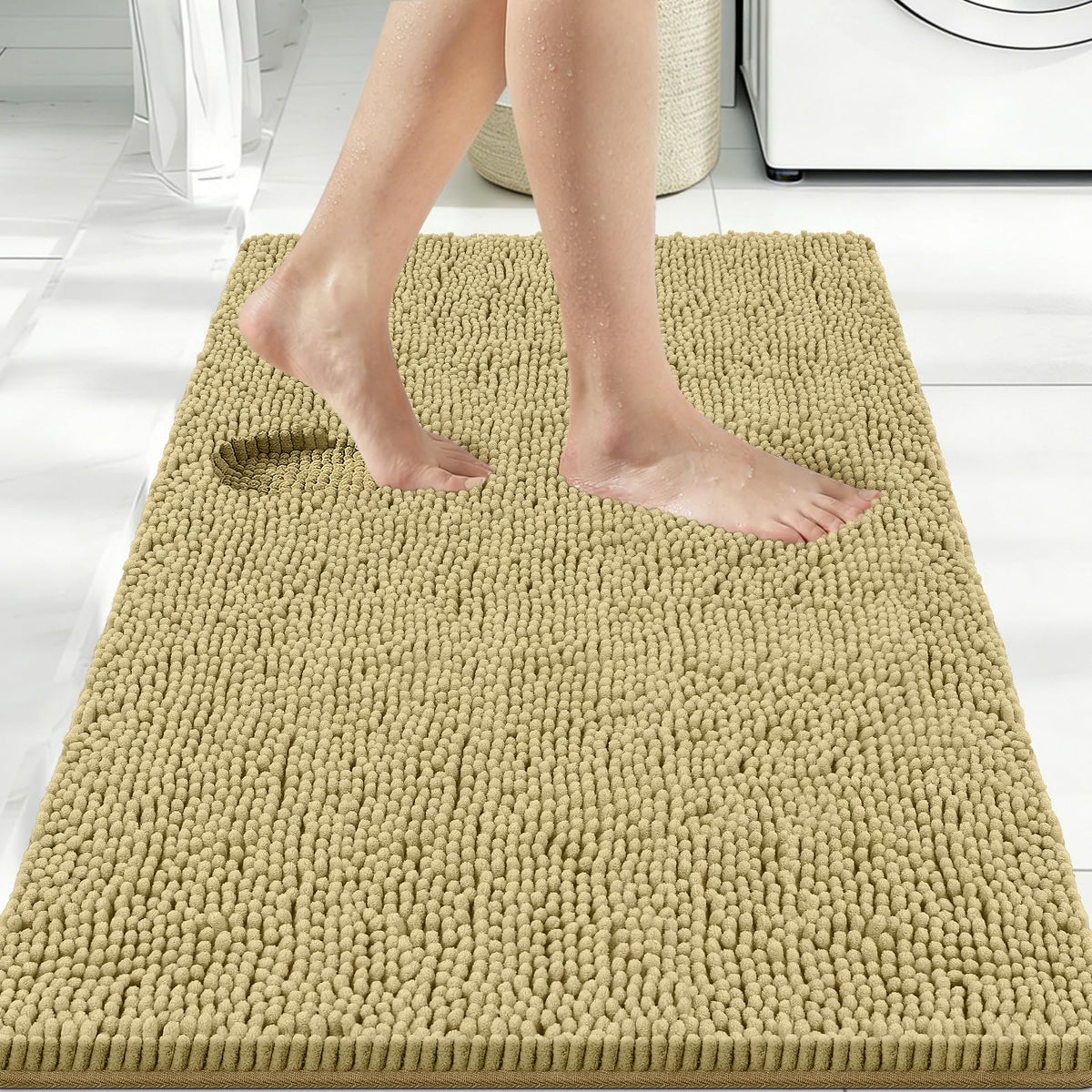 Bcoimo Small Bath Rug Mat,24x17 Extra Soft Chenille Lavender Bathroom Mats