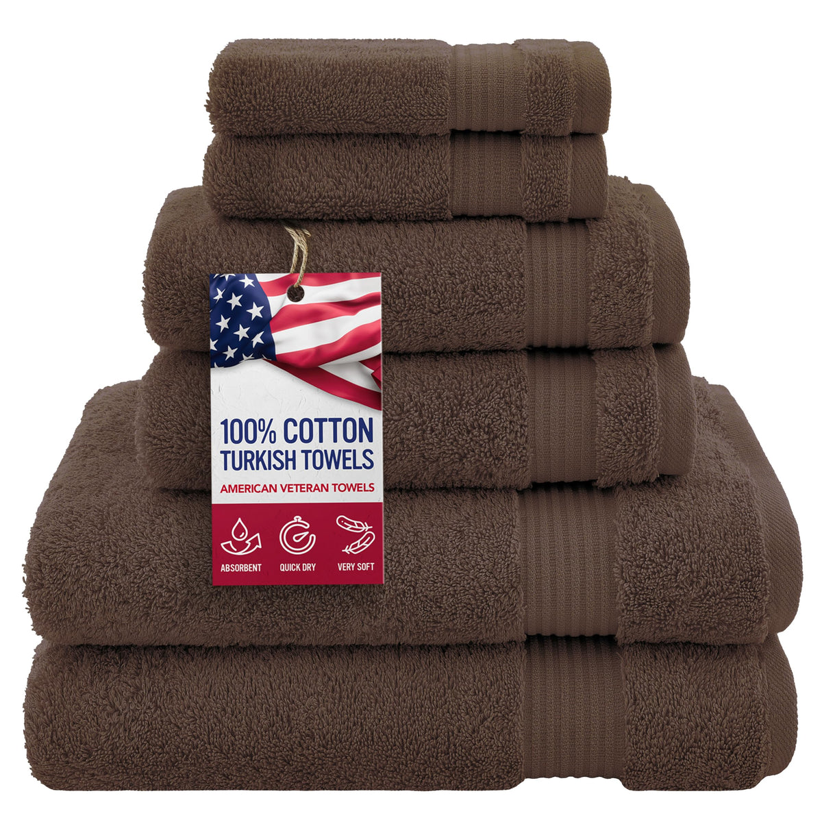 American Veteran Towel, Hand Towels for Bathroom Set of 4, 100% Cotton Turkish Hand Towel Sets, Soft Hand Face Towels, Navy Blue Hand Towels
