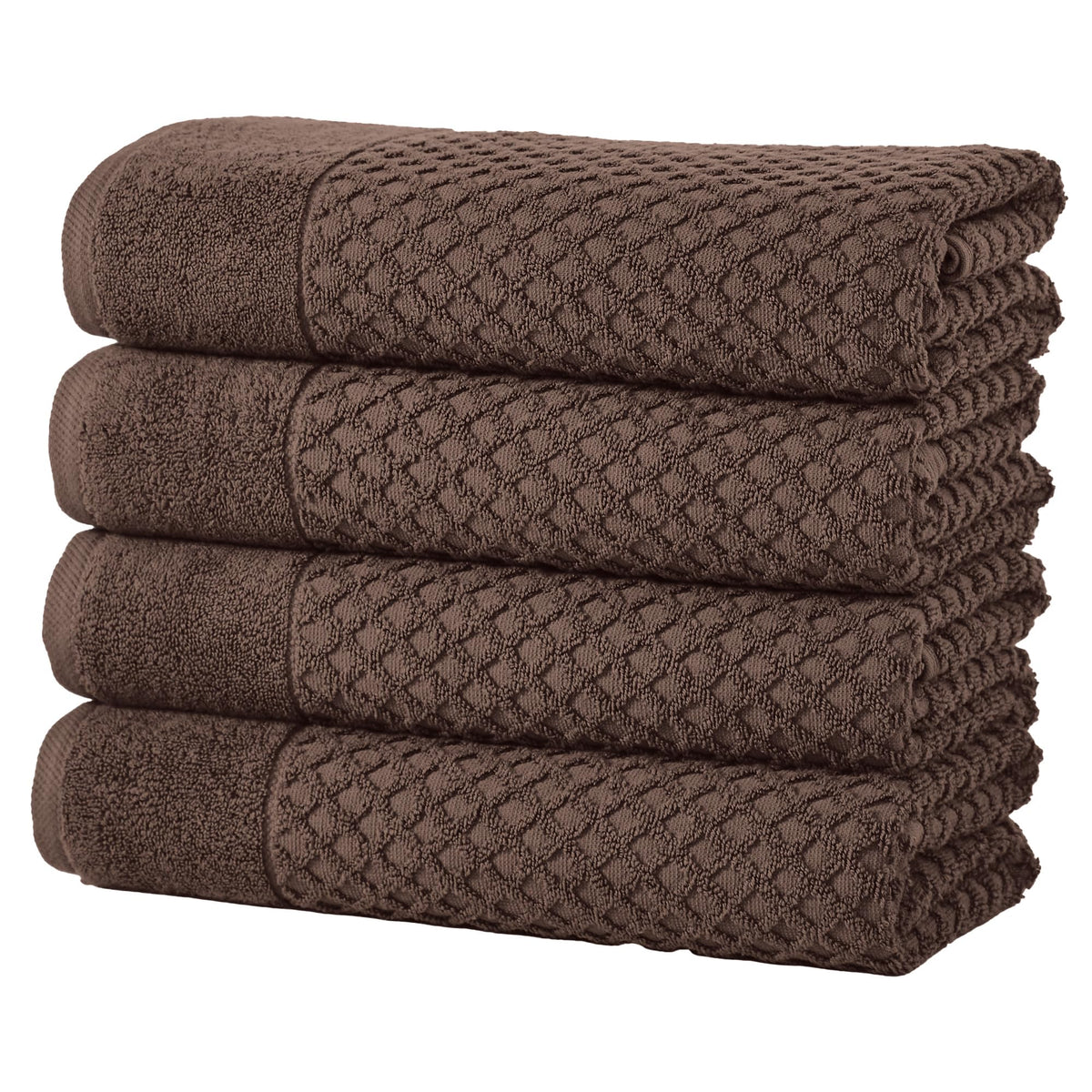 Great Bay Home Bath Towels - 100% Cotton 6 Piece Towel Set - Diamond Waffle Weave - Absorbent, Durable, Quick-Dry Towels for Bathroom (Marigold)