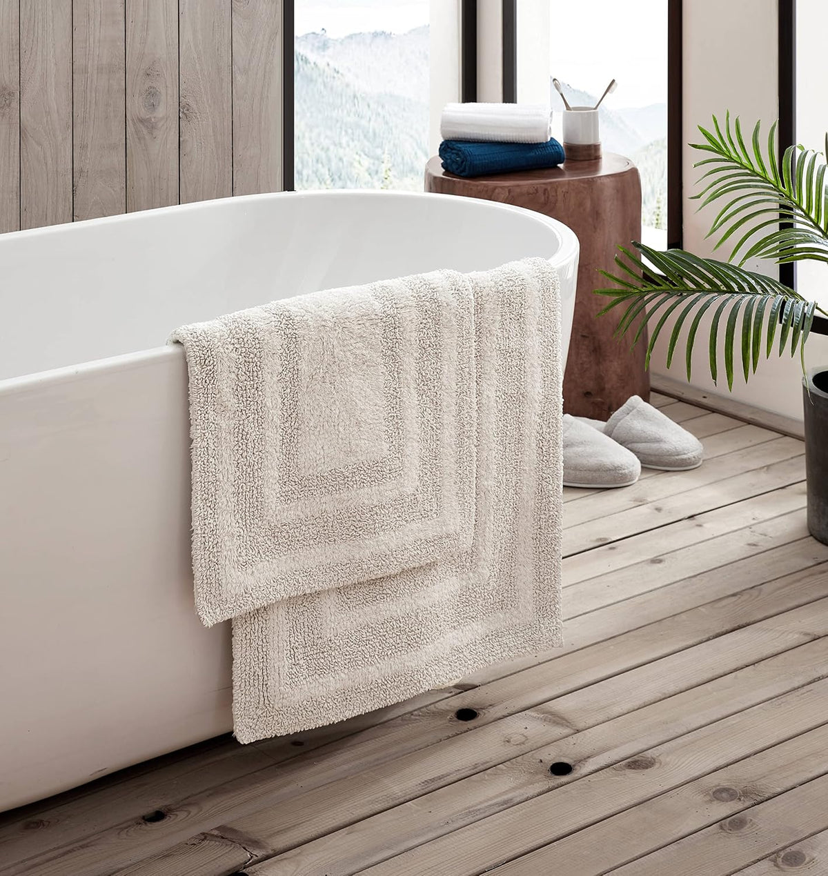 Eddie Bauer - 100% Cotton Bath Rugs, Absorbent Plush Bathroom Mats, 2 Pack