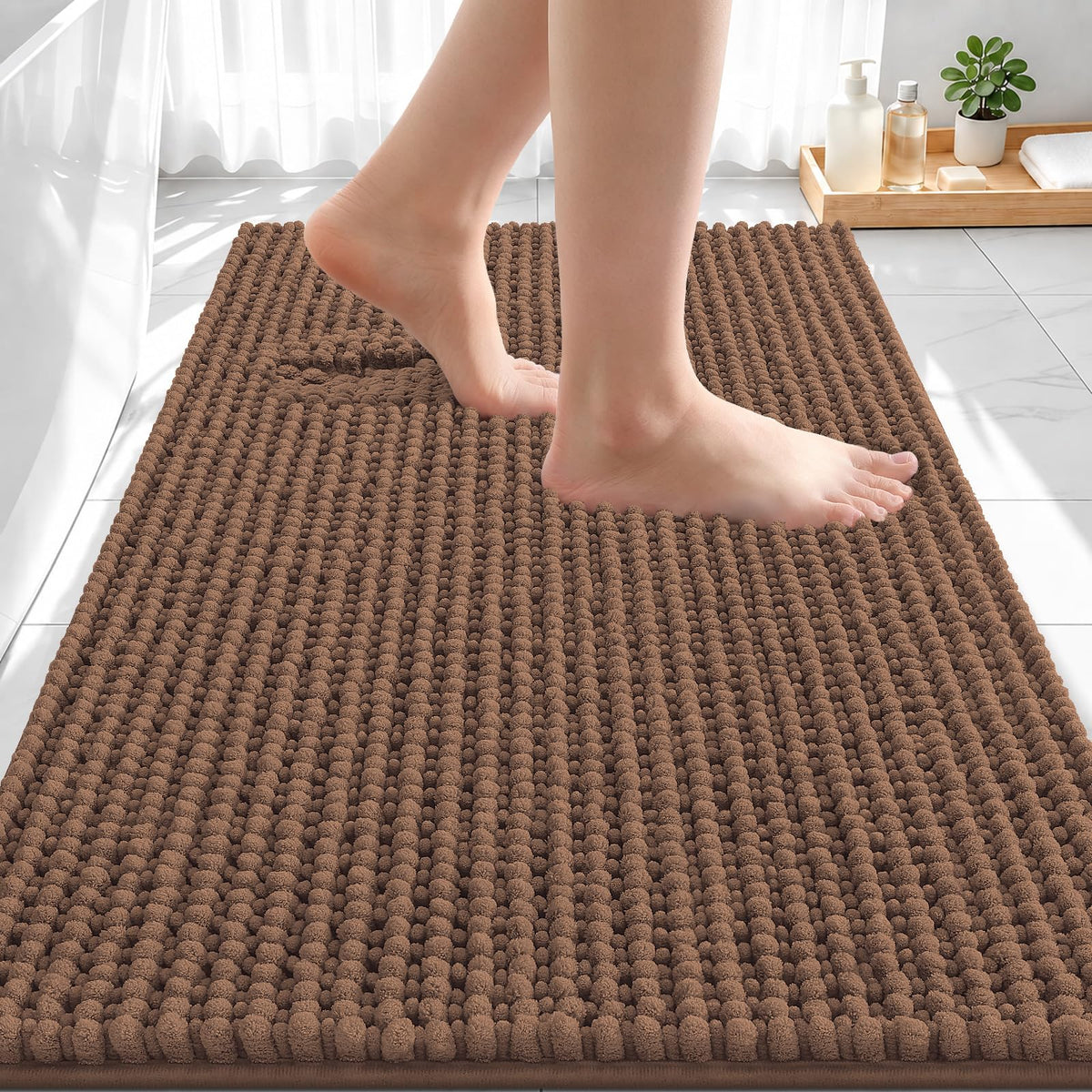 Smiry Thick Bathroom Rugs 30x20, Extra Soft Absorbent Chenille Bath Mat