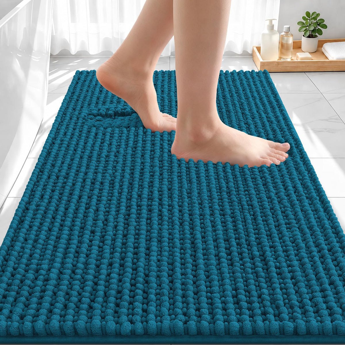 Smiry Thick Bathroom Rugs 30x20, Extra Soft Absorbent Chenille Bath Mat