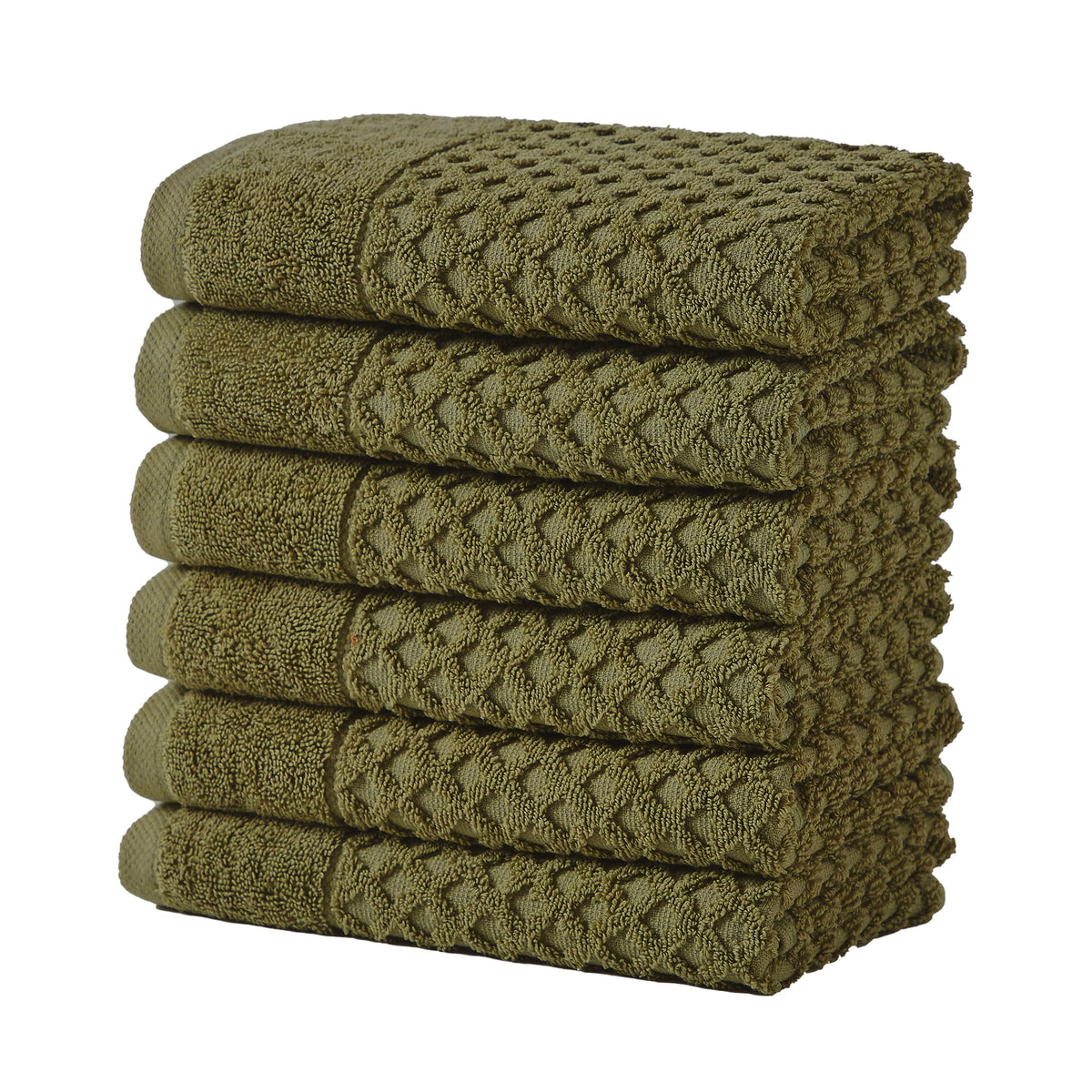 Great Bay Home Bath Towels - 100% Cotton 6 Piece Towel Set - Diamond Waffle Weave - Absorbent, Durable, Quick-Dry Towels for Bathroom (Marigold)