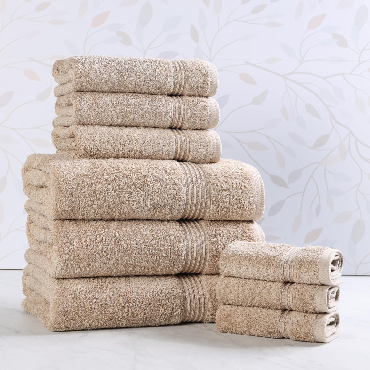 Superior Egyptian Cotton 6-Piece Towel Set, Bathroom Essentials, Towels For Bathroom, Apartment, Airbnb, Guest Bath, Face, Hand, Bath Towels, Washcloths, Absorbent, Fast Drying, Sage