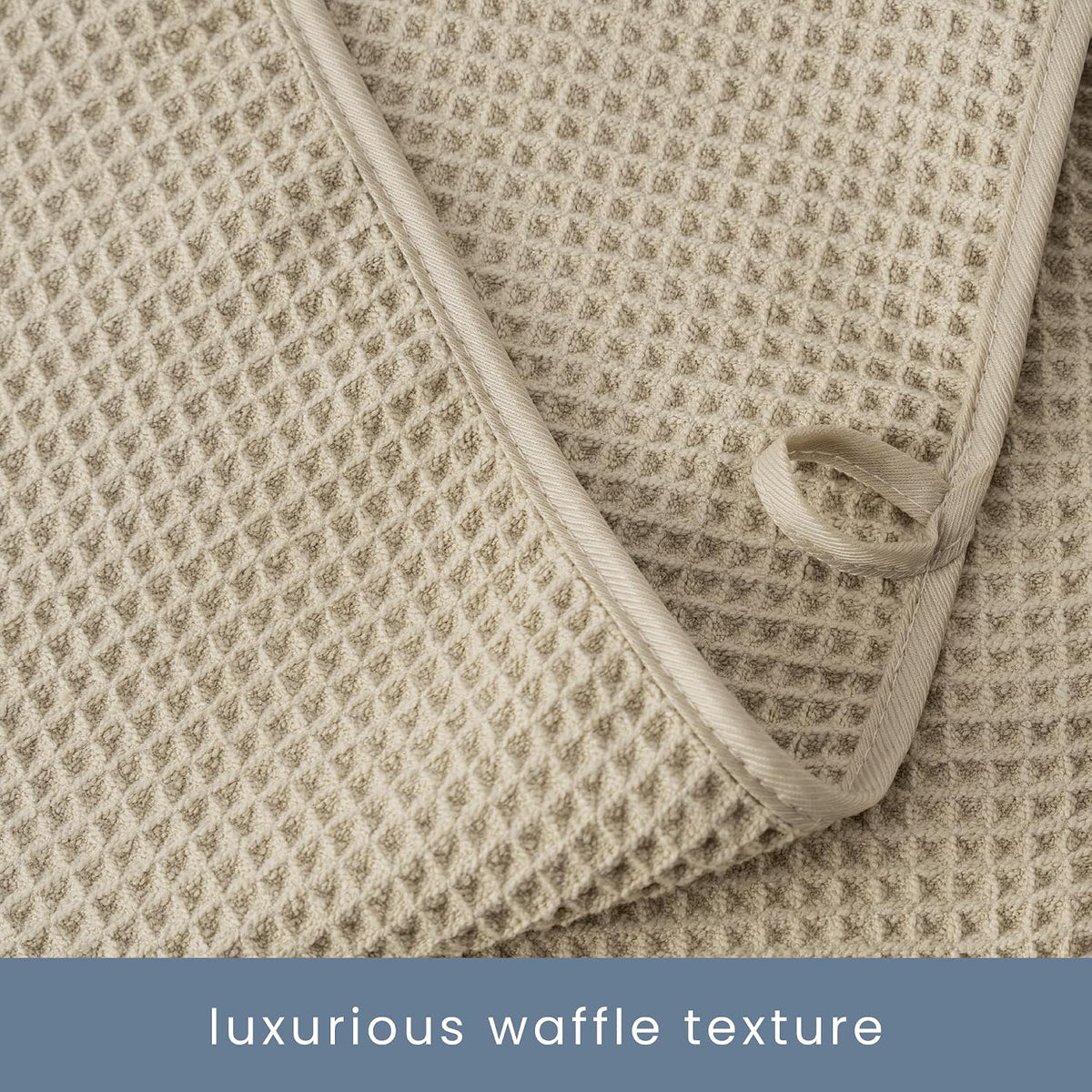 S&T INC. Aura Waffle Bath Towel Set, 6 Pieces, Beige