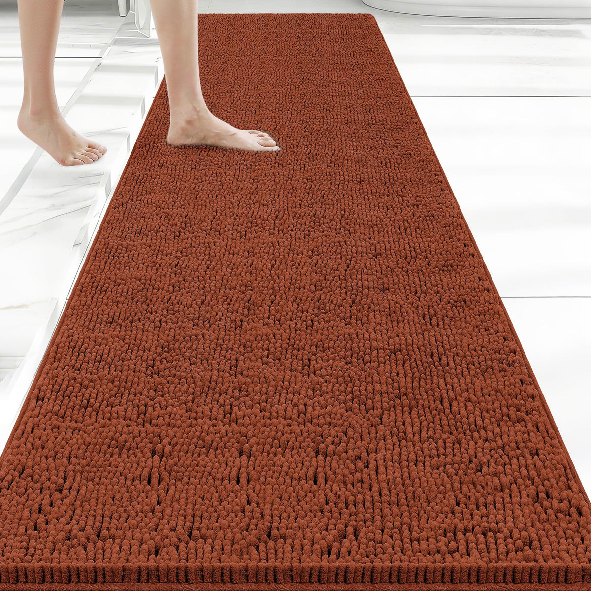 Bcoimo Small Bath Rug Mat,24x17 Extra Soft Chenille Lavender Bathroom Mats