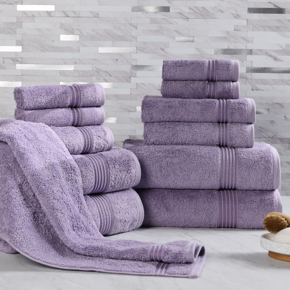 Superior Egyptian Cotton 6-Piece Towel Set, Bathroom Essentials, Towels For Bathroom, Apartment, Airbnb, Guest Bath, Face, Hand, Bath Towels, Washcloths, Absorbent, Fast Drying, Sage