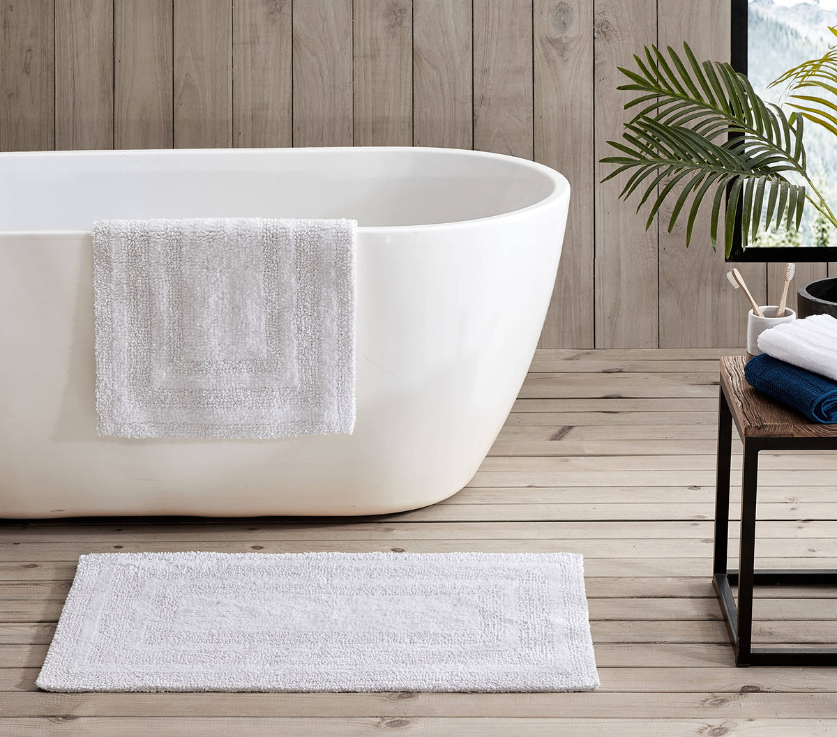 Eddie Bauer - 100% Cotton Bath Rugs, Absorbent Plush Bathroom Mats, 2 Pack