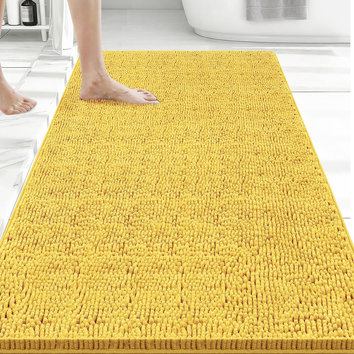 Bcoimo Small Bath Rug Mat,24x17 Extra Soft Chenille Lavender Bathroom Mats