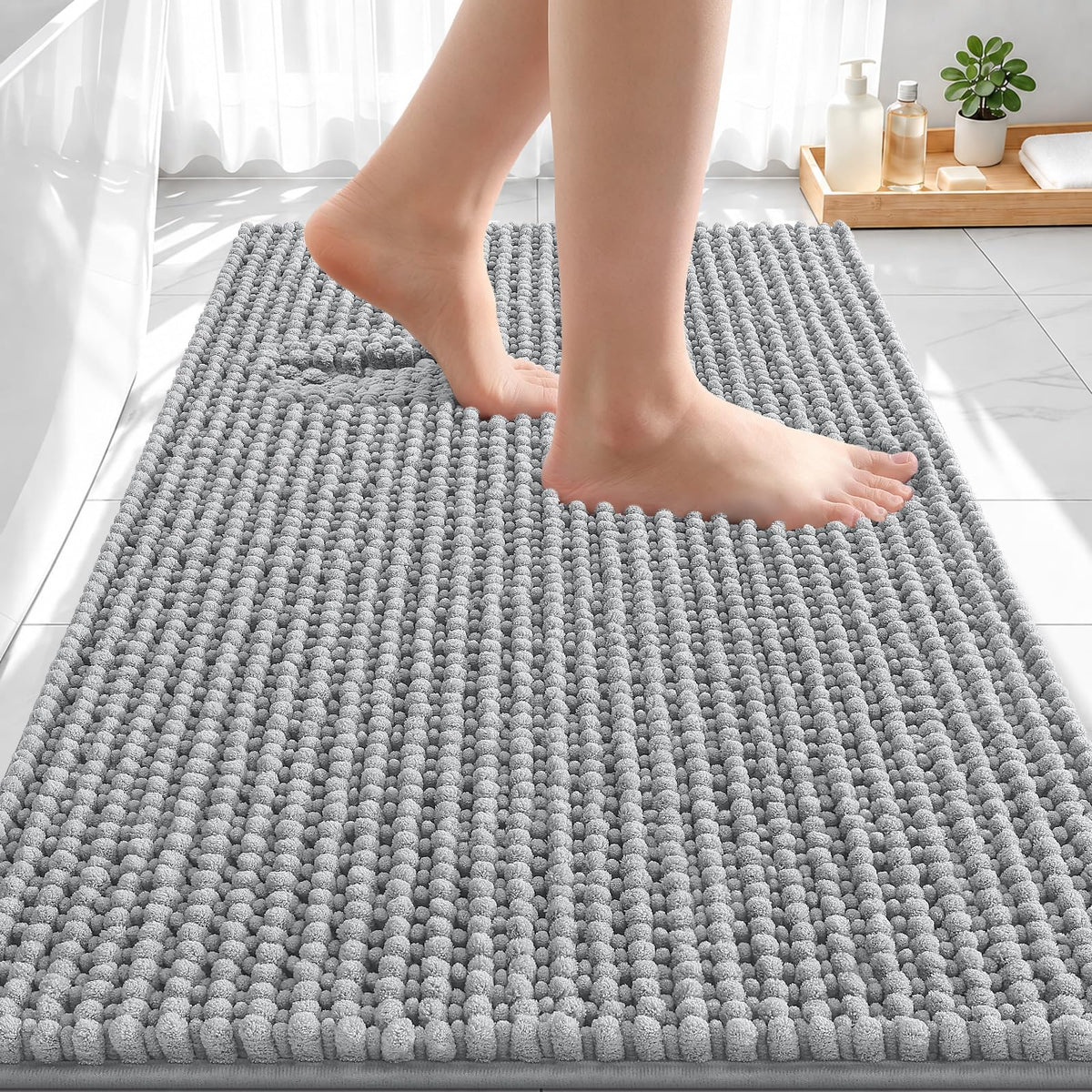 Smiry Thick Bathroom Rugs 30x20, Extra Soft Absorbent Chenille Bath Mat