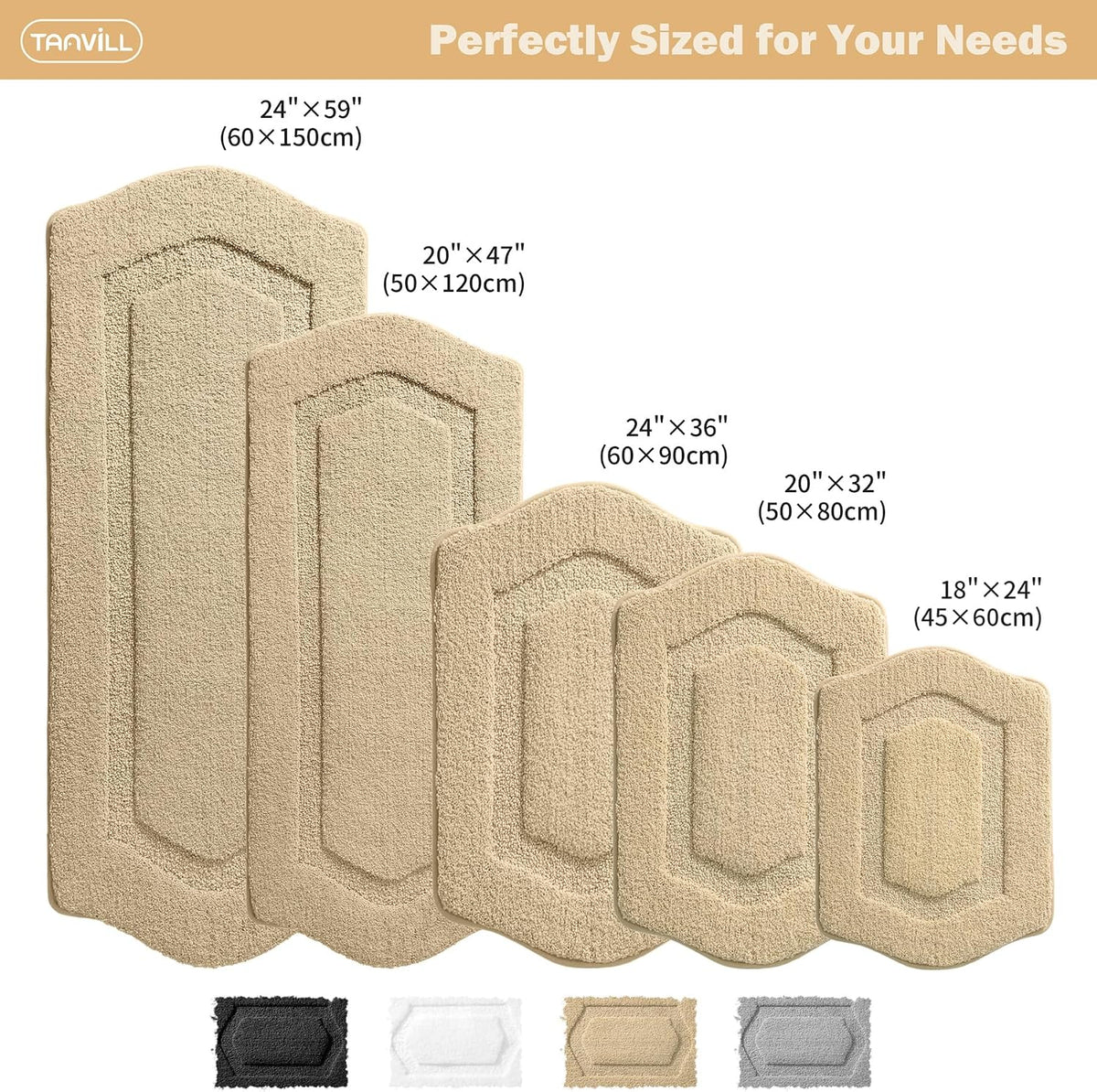Bathroom Runner Rug, Non Slip Washable Long Bath Mat