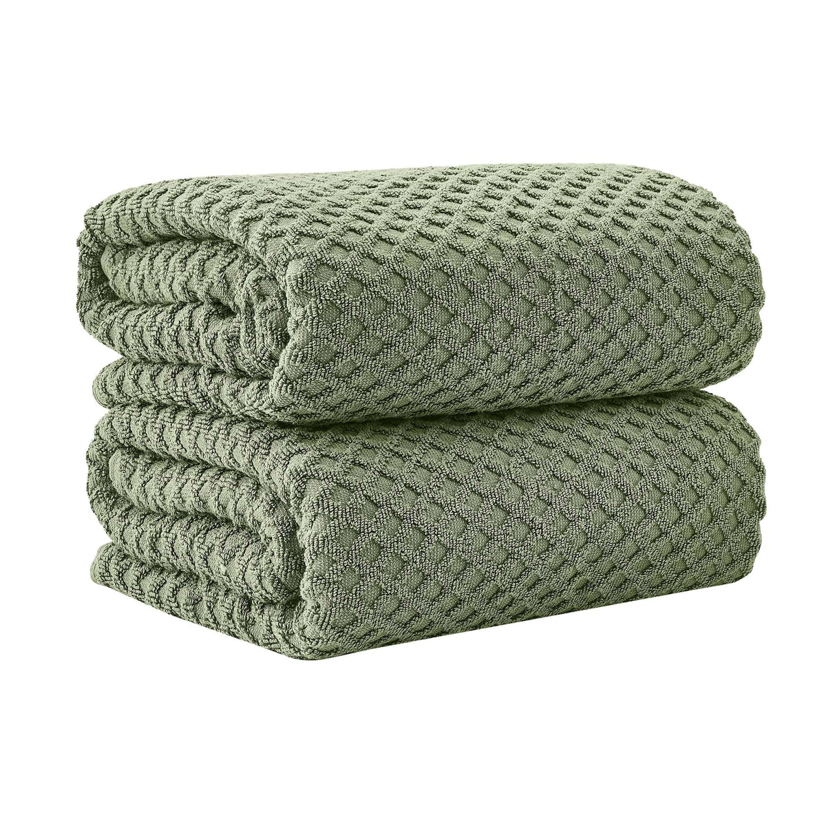 Great Bay Home Bath Towels - 100% Cotton 6 Piece Towel Set - Diamond Waffle Weave - Absorbent, Durable, Quick-Dry Towels for Bathroom (Marigold)