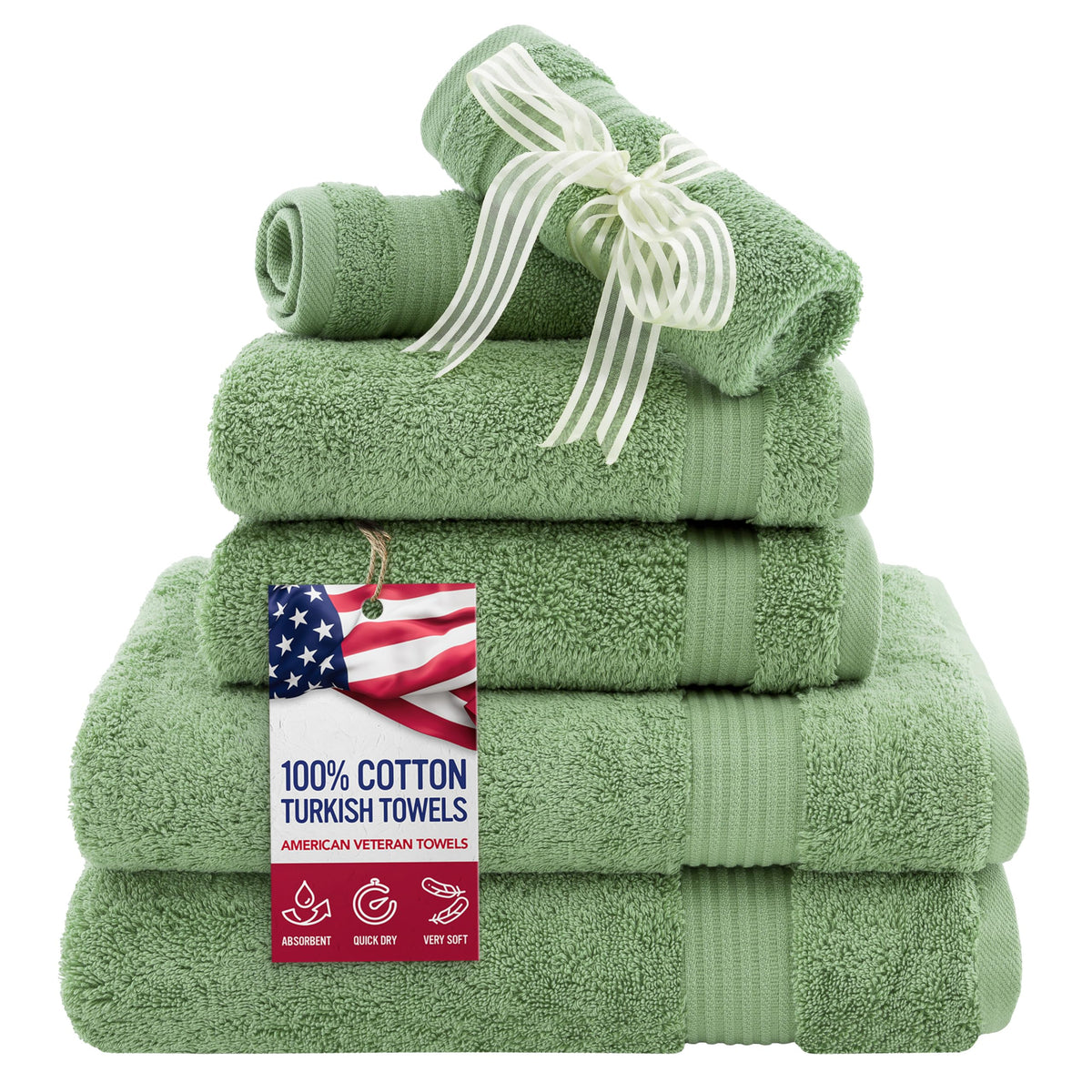 American Veteran Towel, Hand Towels for Bathroom Set of 4, 100% Cotton Turkish Hand Towel Sets, Soft Hand Face Towels, Navy Blue Hand Towels