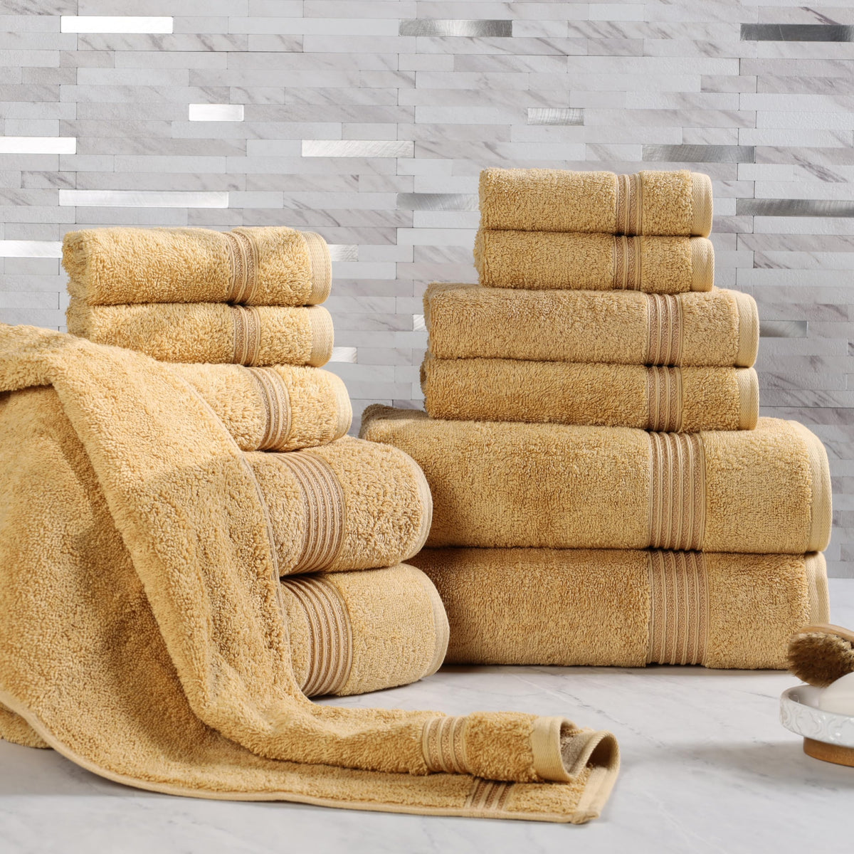 Superior Egyptian Cotton 6-Piece Towel Set, Bathroom Essentials, Towels For Bathroom, Apartment, Airbnb, Guest Bath, Face, Hand, Bath Towels, Washcloths, Absorbent, Fast Drying, Sage