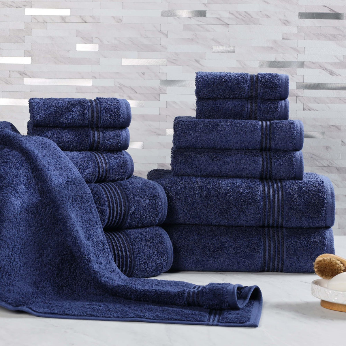 Superior Egyptian Cotton 6-Piece Towel Set, Bathroom Essentials, Towels For Bathroom, Apartment, Airbnb, Guest Bath, Face, Hand, Bath Towels, Washcloths, Absorbent, Fast Drying, Sage