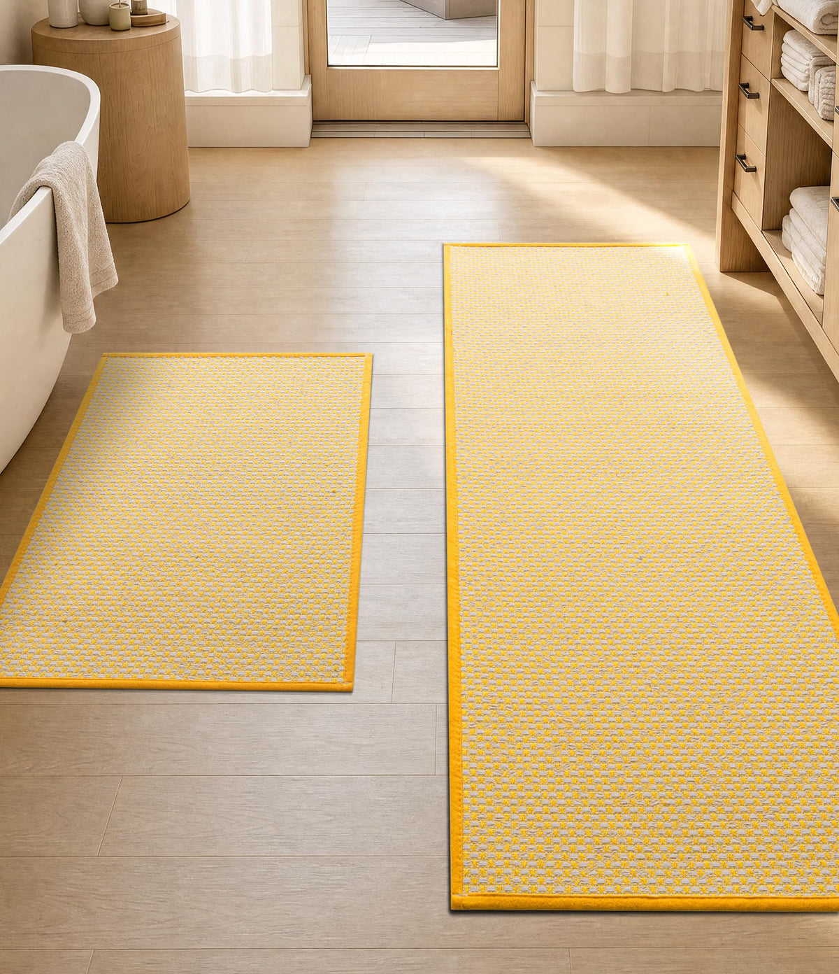 YIHOUSE Purple Bathroom Rugs Sets 2 Pieces,Thin Bath Mat Quick Dry