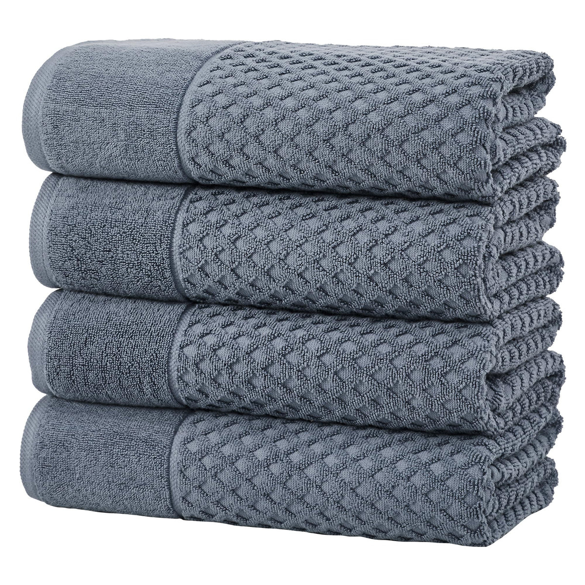 Great Bay Home Bath Towels - 100% Cotton 6 Piece Towel Set - Diamond Waffle Weave - Absorbent, Durable, Quick-Dry Towels for Bathroom (Marigold)