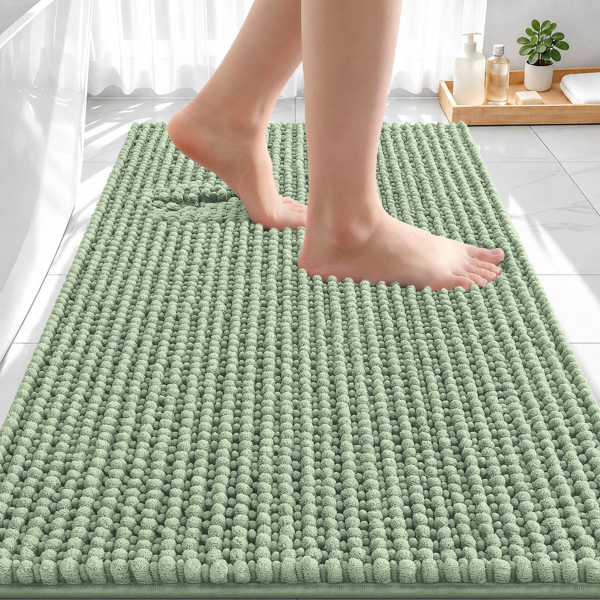 Smiry Thick Bathroom Rugs 30x20, Extra Soft Absorbent Chenille Bath Mat
