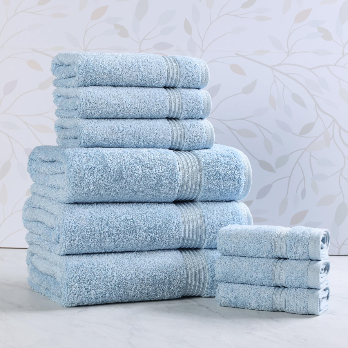Superior Egyptian Cotton 6-Piece Towel Set, Bathroom Essentials, Towels For Bathroom, Apartment, Airbnb, Guest Bath, Face, Hand, Bath Towels, Washcloths, Absorbent, Fast Drying, Sage