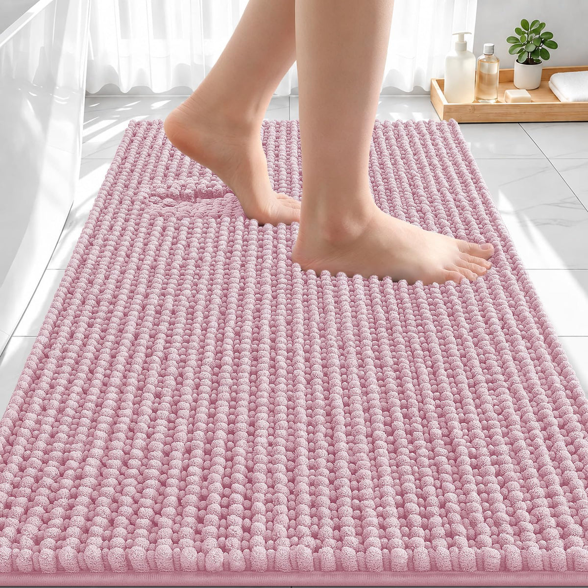 Smiry Thick Bathroom Rugs 30x20, Extra Soft Absorbent Chenille Bath Mat