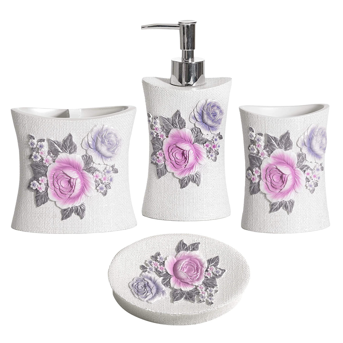 Zahari Home Elegant Rose Classic Luxury Bath Towel Set - 3 Piece Towel Set - Bath Towel, Hand Towel and Wash Towel for Contemporary Bathroom Decor