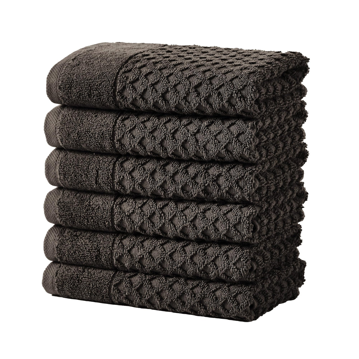 Great Bay Home Bath Towels - 100% Cotton 6 Piece Towel Set - Diamond Waffle Weave - Absorbent, Durable, Quick-Dry Towels for Bathroom (Marigold)