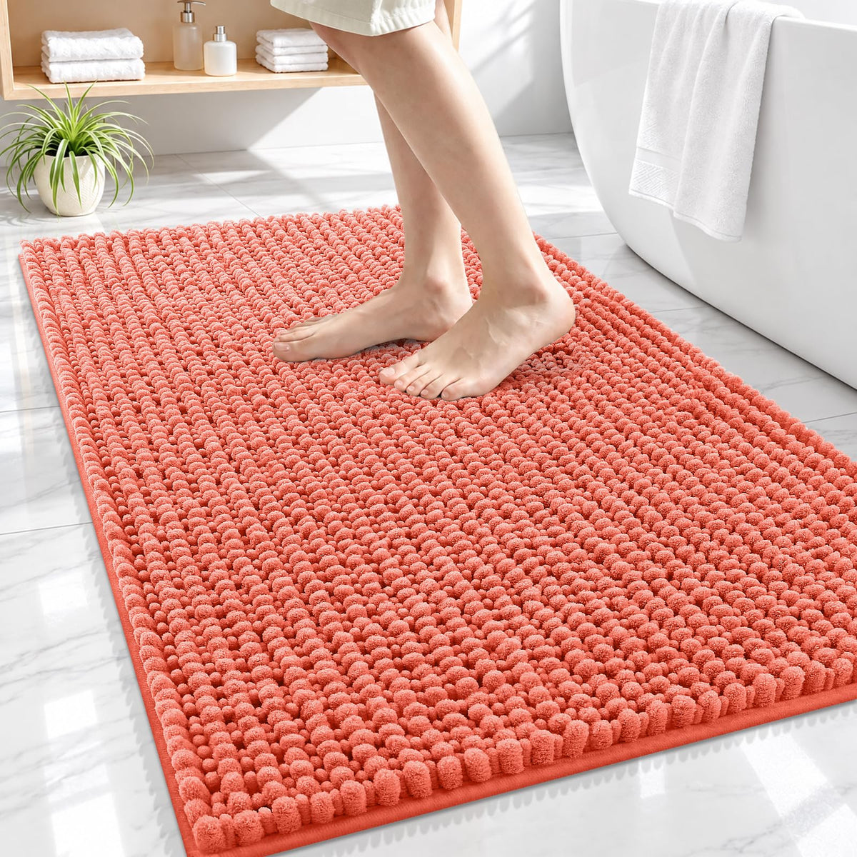 Smiry Thick Bathroom Rugs 30x20, Extra Soft Absorbent Chenille Bath Mat