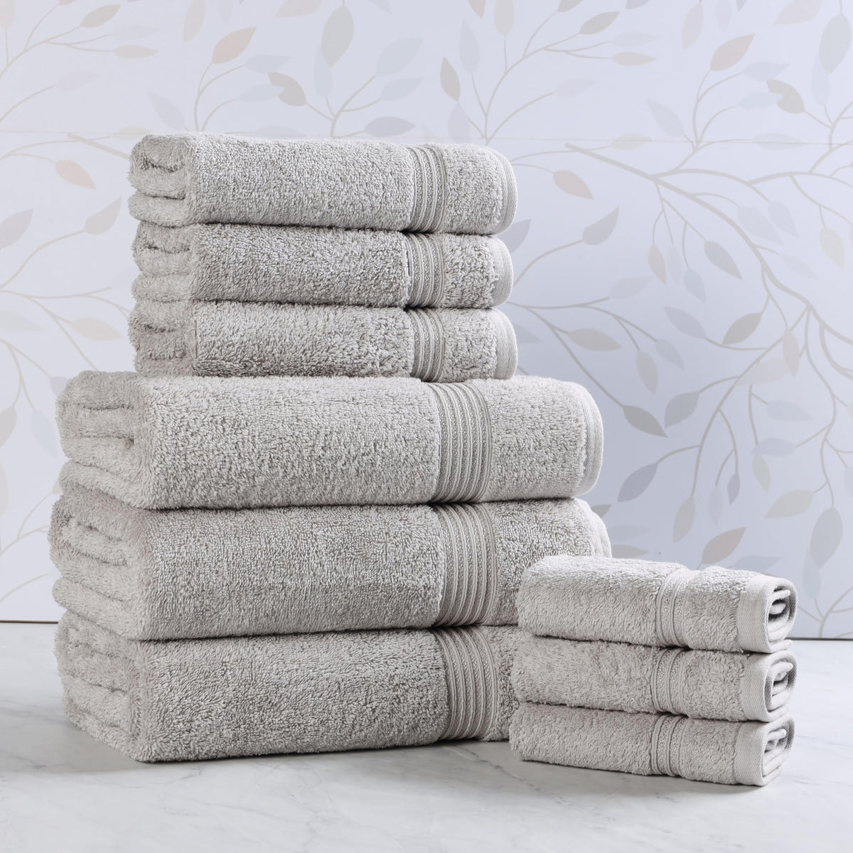 Superior Egyptian Cotton 6-Piece Towel Set, Bathroom Essentials, Towels For Bathroom, Apartment, Airbnb, Guest Bath, Face, Hand, Bath Towels, Washcloths, Absorbent, Fast Drying, Sage