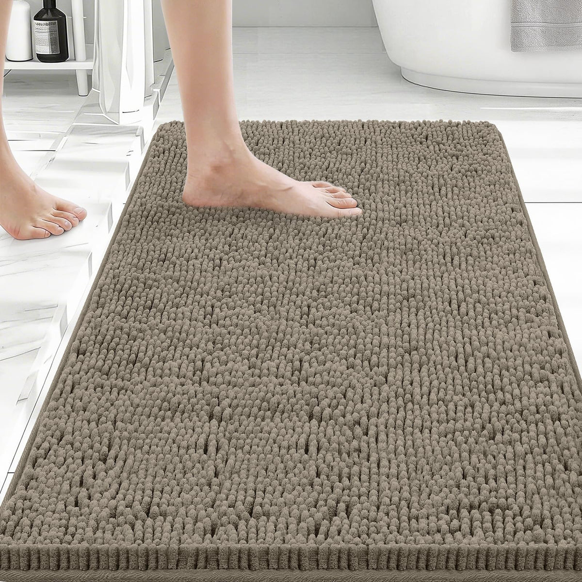 Bcoimo Small Bath Rug Mat,24x17 Extra Soft Chenille Lavender Bathroom Mats