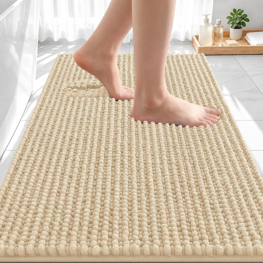 Smiry Thick Bathroom Rugs 30x20, Extra Soft Absorbent Chenille Bath Mat