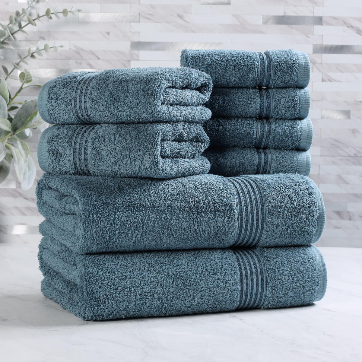 Superior Egyptian Cotton 6-Piece Towel Set, Bathroom Essentials, Towels For Bathroom, Apartment, Airbnb, Guest Bath, Face, Hand, Bath Towels, Washcloths, Absorbent, Fast Drying, Sage
