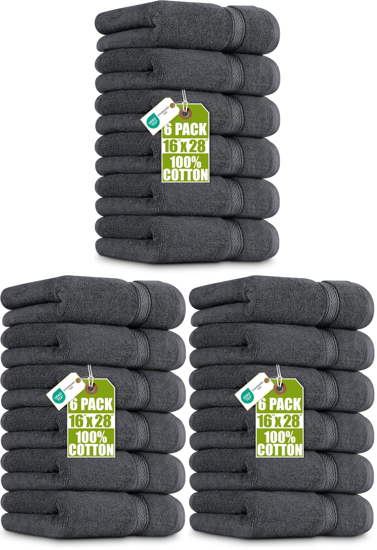 Utopia Towels 6 Pack Premium Hand Towels, 16x28 in, 600 GSM Cotton, White