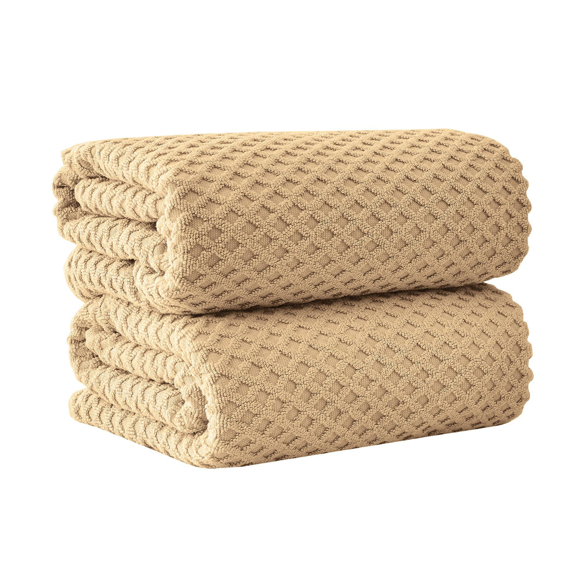 Great Bay Home Bath Towels - 100% Cotton 6 Piece Towel Set - Diamond Waffle Weave - Absorbent, Durable, Quick-Dry Towels for Bathroom (Marigold)