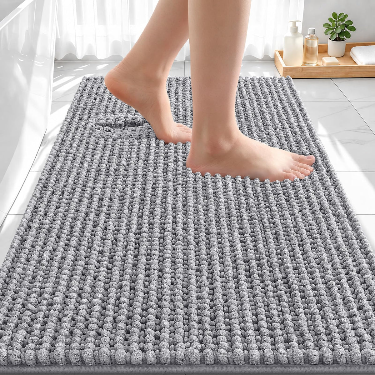 Smiry Thick Bathroom Rugs 30x20, Extra Soft Absorbent Chenille Bath Mat