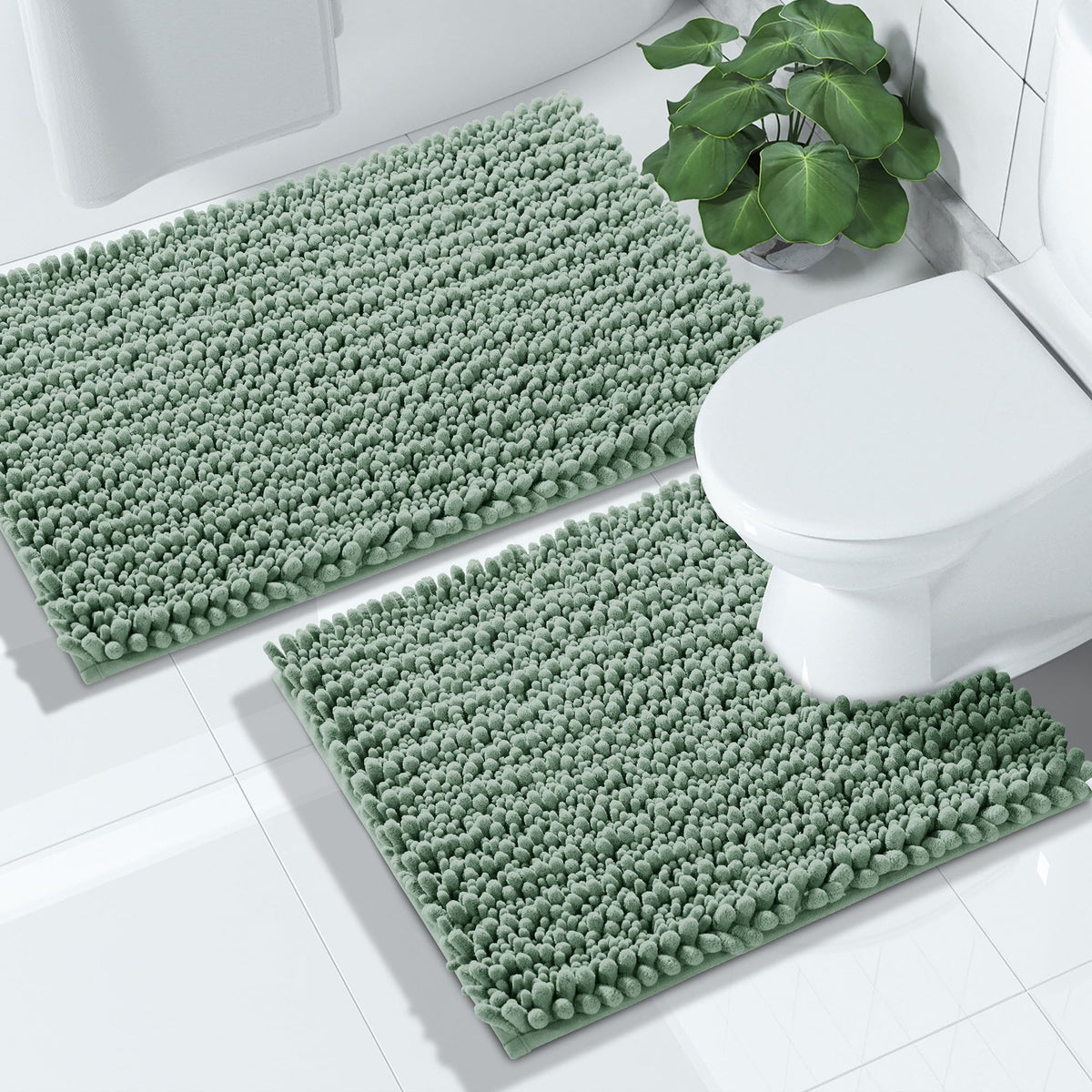 Yimobra Bathroom Rugs Sets 2 Piece, Super Absorbent Bath Mat Set,Pale Khaki