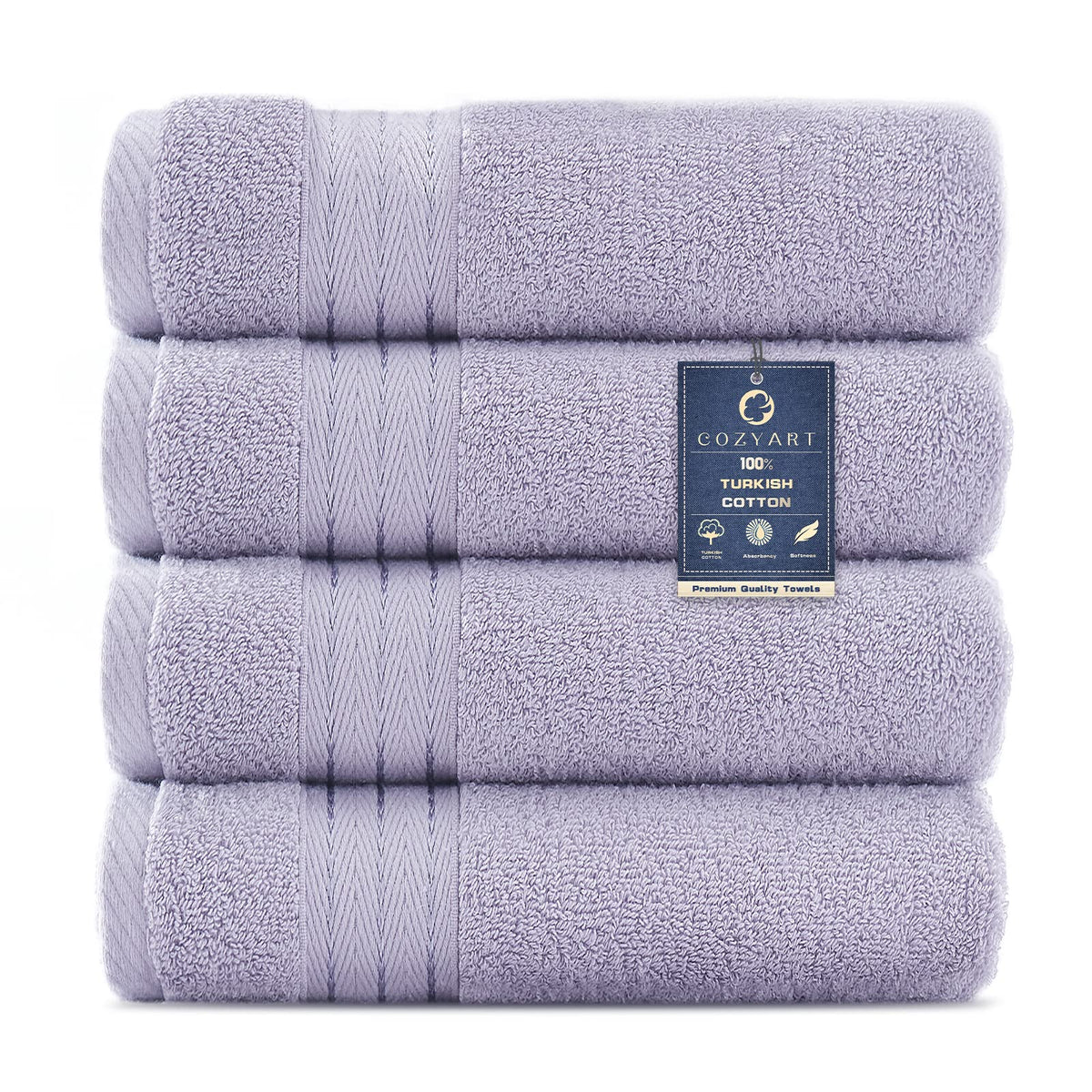 COZYART Luxury Bath Towel Set 6 Pcs, Burnt Orange 100% Turkish Cotton