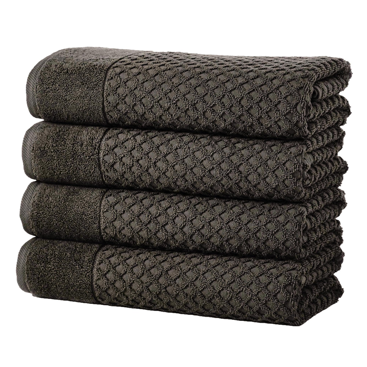 Great Bay Home Bath Towels - 100% Cotton 6 Piece Towel Set - Diamond Waffle Weave - Absorbent, Durable, Quick-Dry Towels for Bathroom (Marigold)