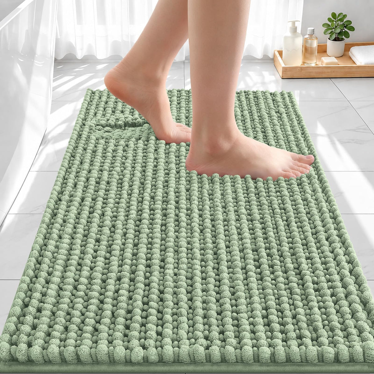 Smiry Thick Bathroom Rugs 30x20, Extra Soft Absorbent Chenille Bath Mat