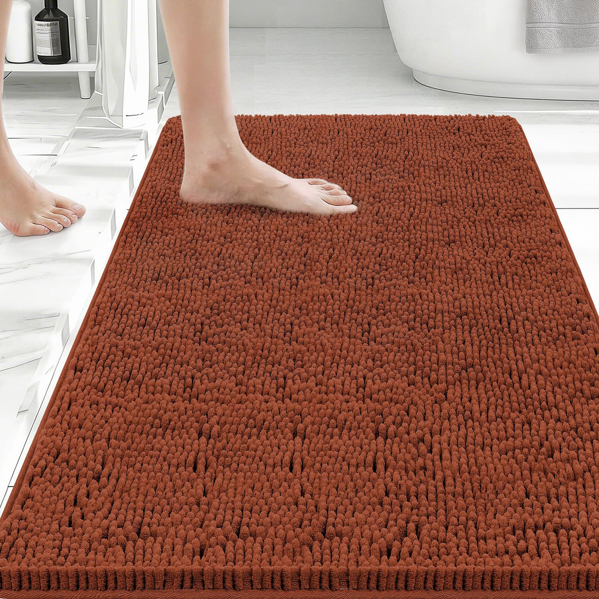 Bcoimo Small Bath Rug Mat,24x17 Extra Soft Chenille Lavender Bathroom Mats
