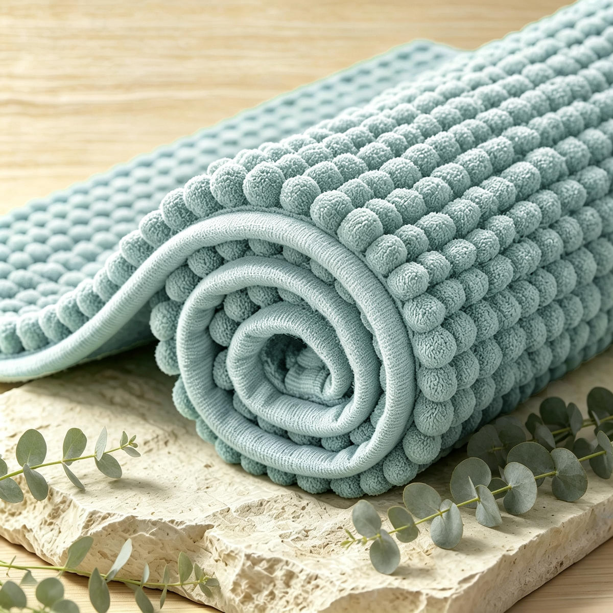 SUBRTEX Bathroom Rugs, 20" x 32" Chenille Bath Rug Soft Short Plush Bath Mat Soft Shower Mat Water Absorbent Shower Mat Quick Dry Machine Washable, Gray