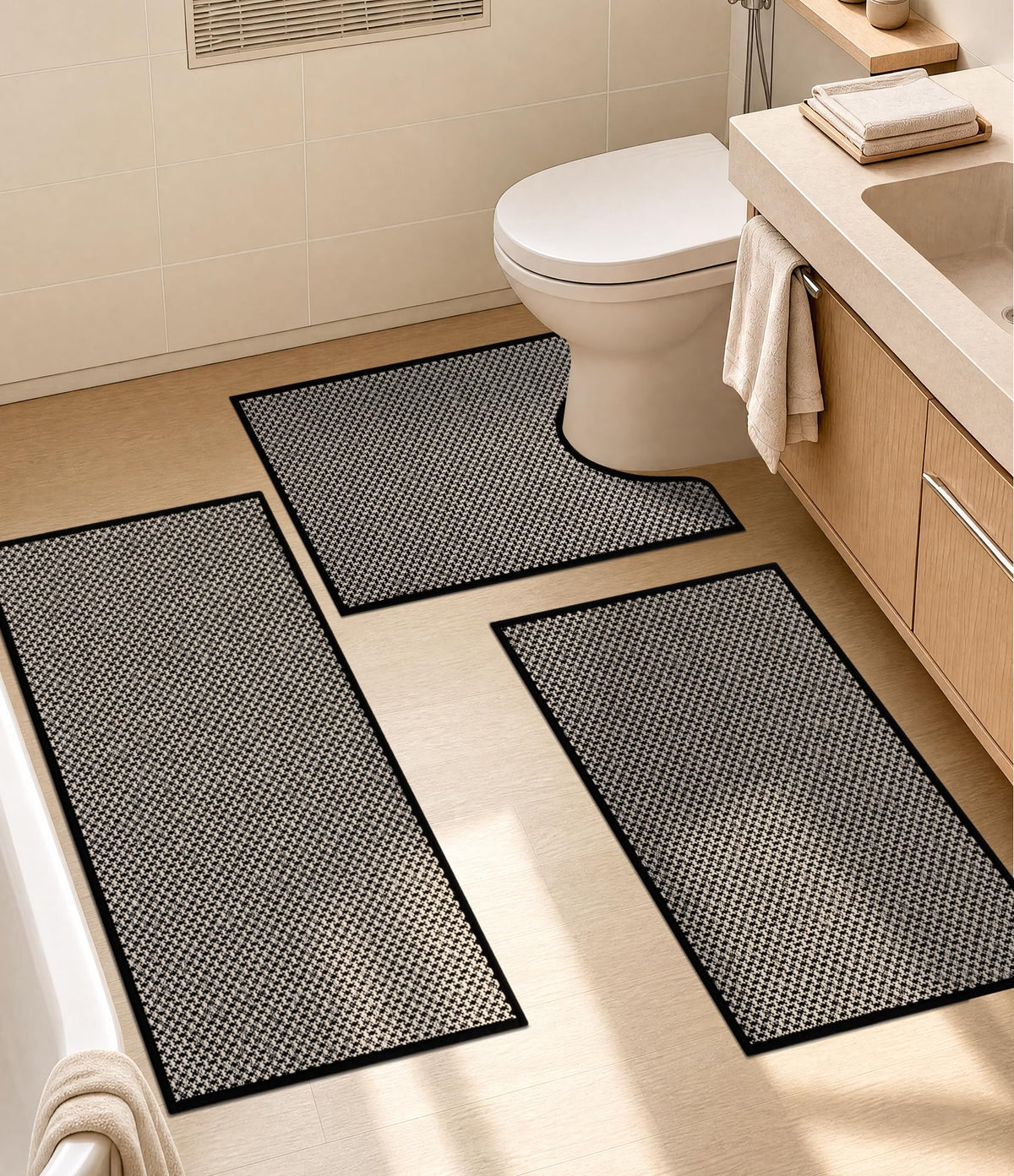 YIHOUSE Purple Bathroom Rugs Sets 2 Pieces,Thin Bath Mat Quick Dry